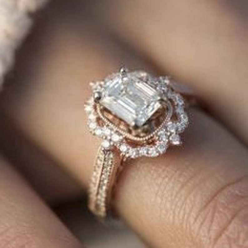 Dazzlingrock Princess & Round Diamond Halo Wedding Ring - 1/2 CT In 14K White Gold, Size 7.5