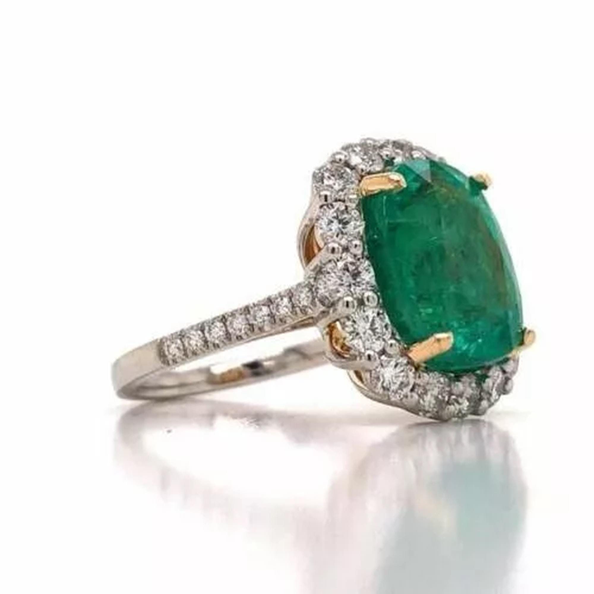 1890s Cushion Green Emerald Ring: Retro Art Deco 935 Silver Engagement Ring