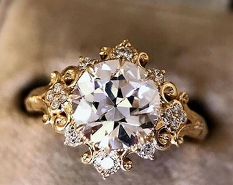 Art Deco Engagement gift Ring,Vintage wedding Ring,Old European Cut Diamond Vintage Ring,Best Friend Gift,Engagement wedding gift,daily wear