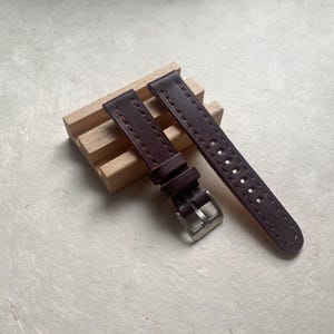 Handmade Brown Leather Watch Strap – J&FJ Baker Oak Bark Tanned, Hand Stitched and Lined, 16mm 17mm 18mm 19mm 20mm 22mm 24mm