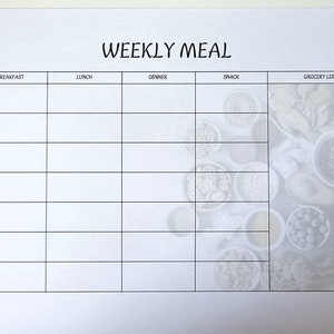 Printable Weekly Meal Planning Callendar, 7 Day Menu Planner, Meal Prep ...