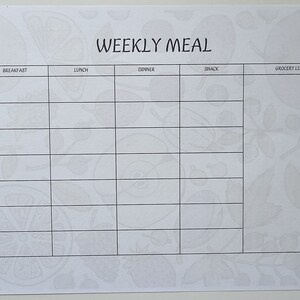 Printable Weekly Meal Planning Callendar, 7 Day Menu Planner, Meal Prep ...
