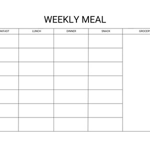 Printable Weekly Meal Planning Callendar, 7 Day Menu Planner, Meal Prep ...