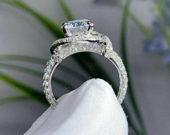 Diamond Ring, 1.91 Ct Diamond, 14K White Gold Plated, Engagement Rings, Anniversary Gifts, Rings For Mom, Personalized Gift, Gift For Women.