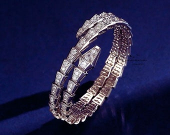 Serpenti Viper Bracelet,Bangle Diamond Bracelet,  Silver Bracelet, Snack Shape Swirl Bracelet, Bracelet For Women, Unisex Bracelet