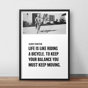 Instant Download | Einstein Quote ‘Life Is Like Riding A Bicycle’