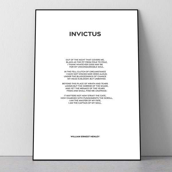 Poema de Invictus 'Soy el dueño de mi destino, soy el capitán de mi alma...'