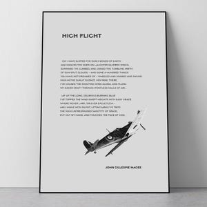Poem by John Gillespie Magee Jr 'High Flight' – Oh! I have slipped the surly bonds of earth...