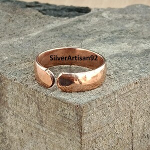 Handgjord justerbar ring i massiv koppar bild 8