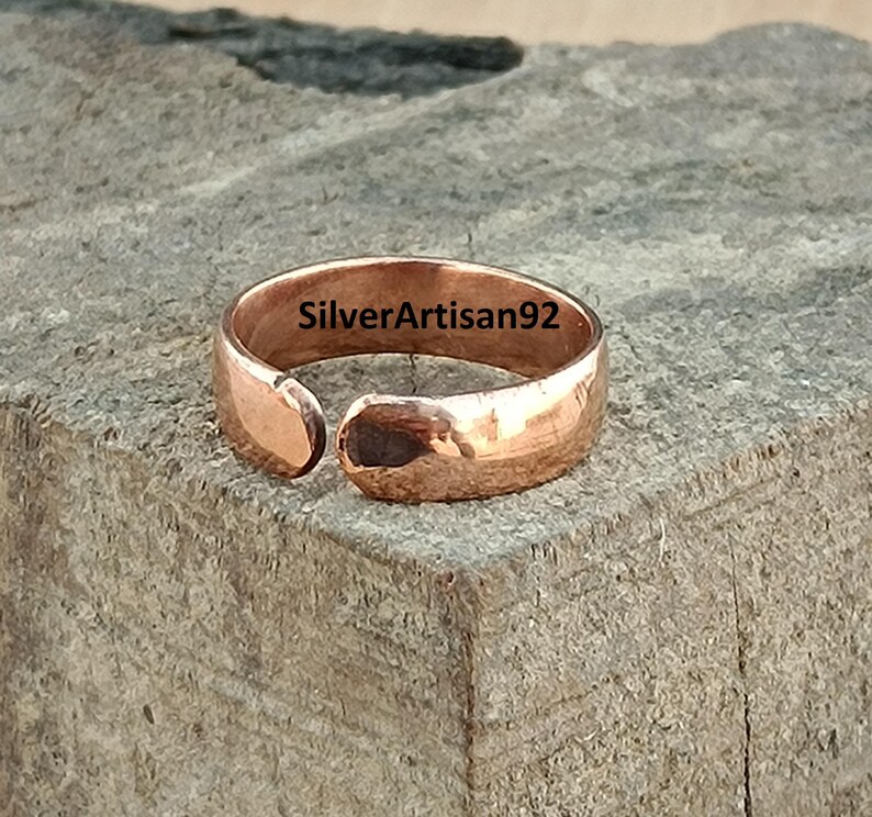 Handgjord justerbar ring i massiv koppar bild 8