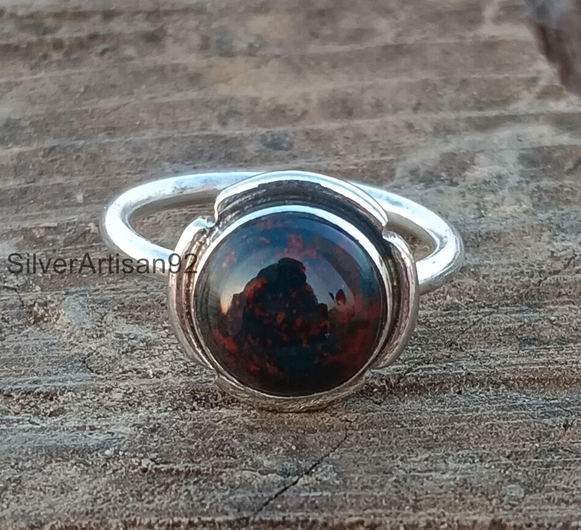 Vintage Bloodstone Ring - Etsy
