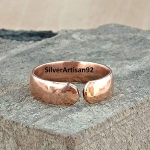 Handgjord justerbar ring i massiv koppar bild 4
