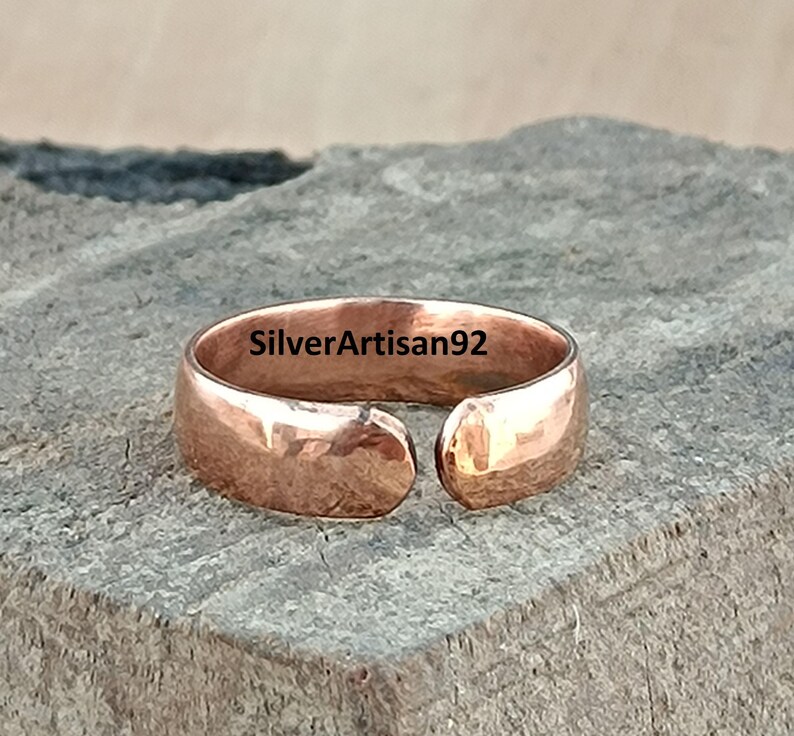 Handgjord justerbar ring i massiv koppar bild 4