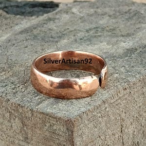 Handgjord justerbar ring i massiv koppar bild 7