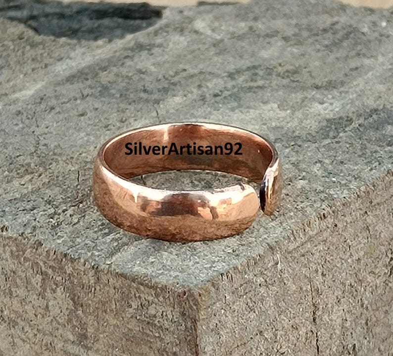Handgjord justerbar ring i massiv koppar bild 7
