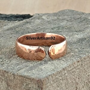 Handgjord justerbar ring i massiv koppar bild 6