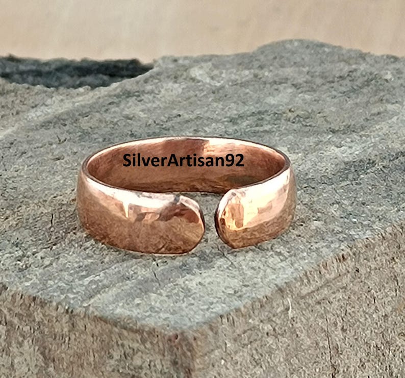 Handgjord justerbar ring i massiv koppar bild 6