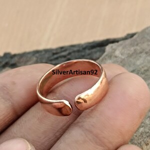 Handgjord justerbar ring i massiv koppar bild 3