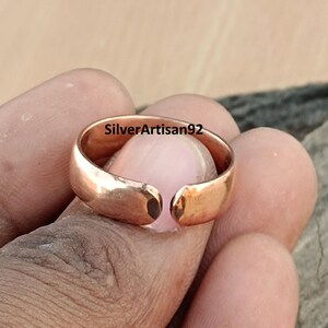 Handgjord justerbar ring i massiv koppar bild 1