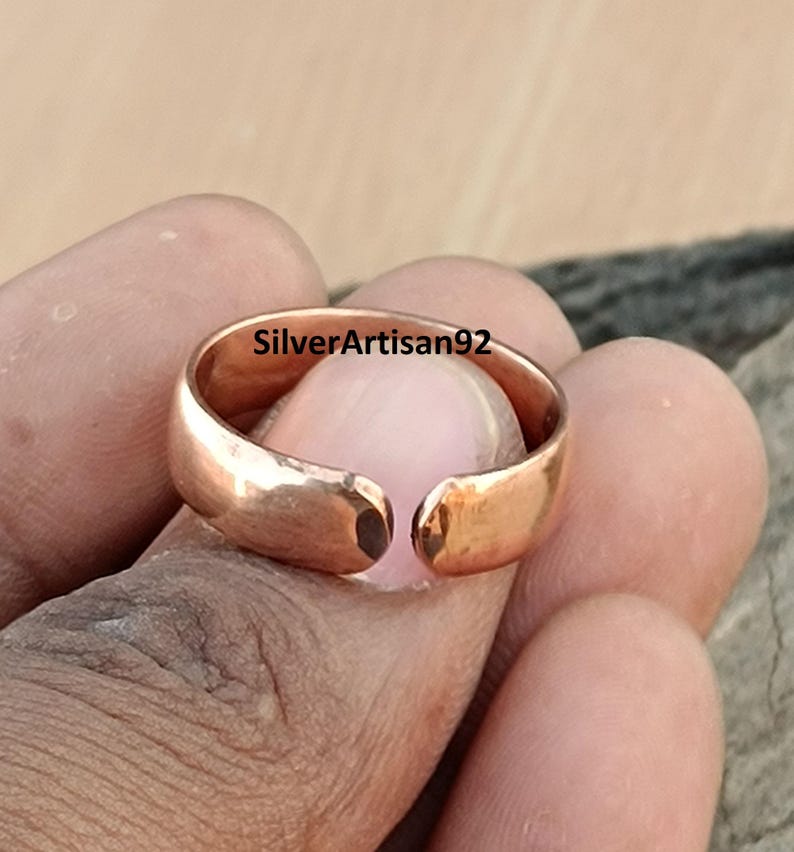 Handgjord justerbar ring i massiv koppar bild 1