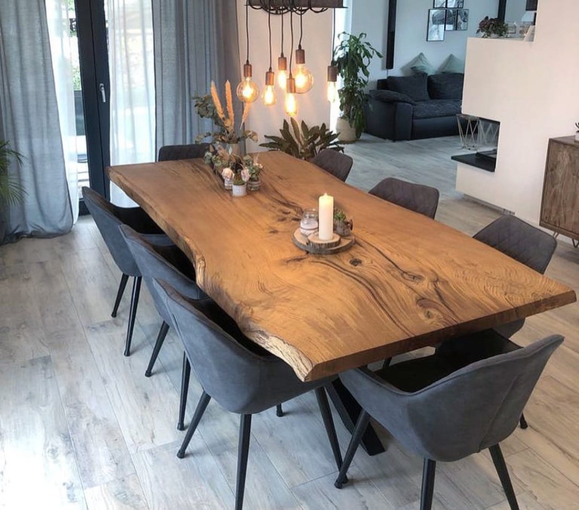 Handmade Wooden Dining Table Dine Table Kitchen Walnut Etsy