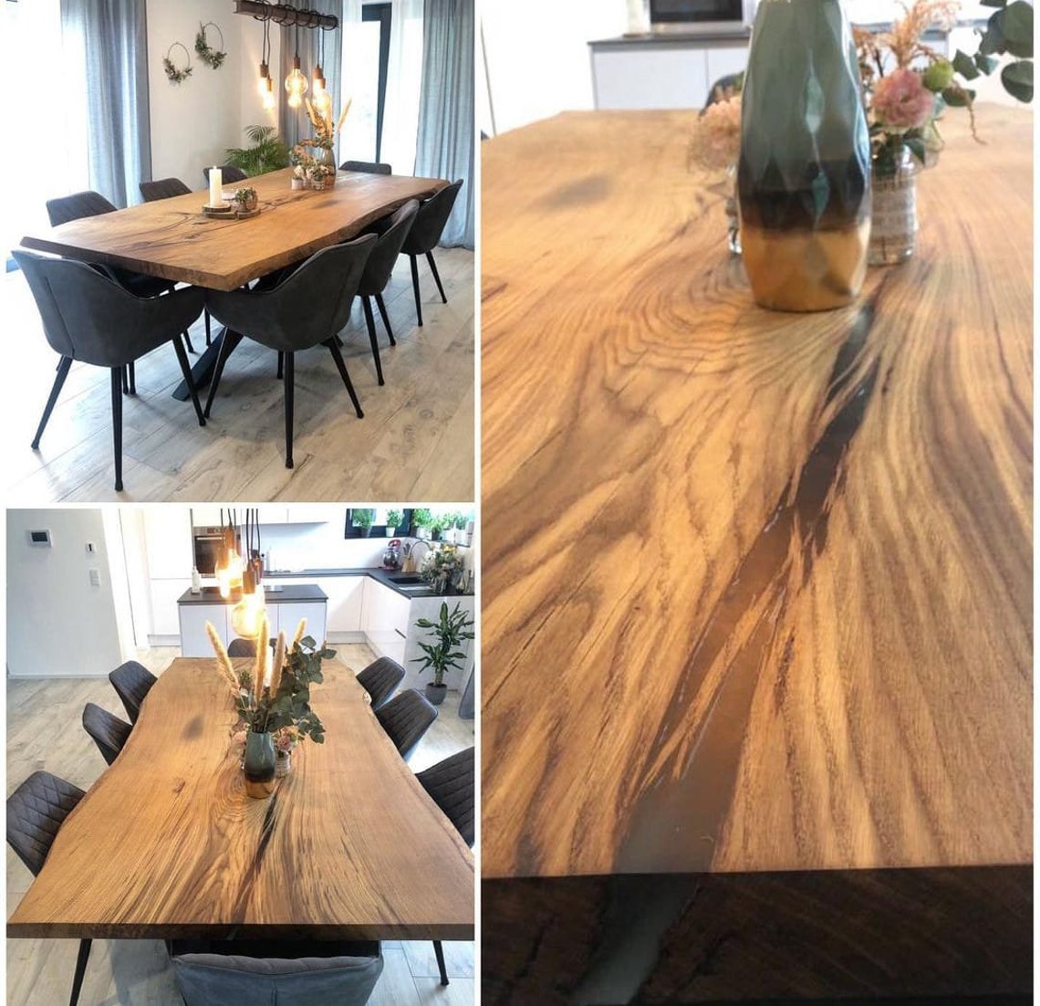 Handmade Wooden Dining Table Dine Table Kitchen Walnut Etsy