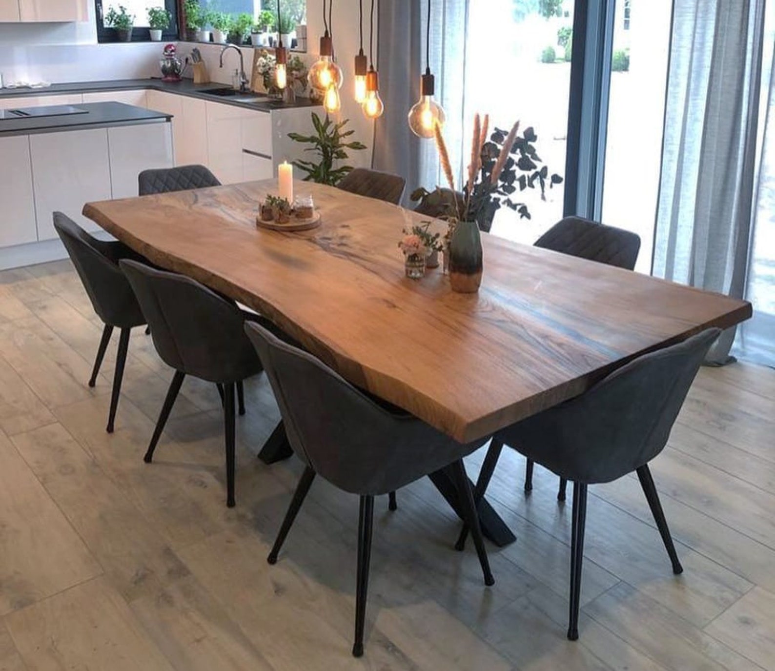 Handmade Wooden Dining Table Dine Table Kitchen Walnut Etsy