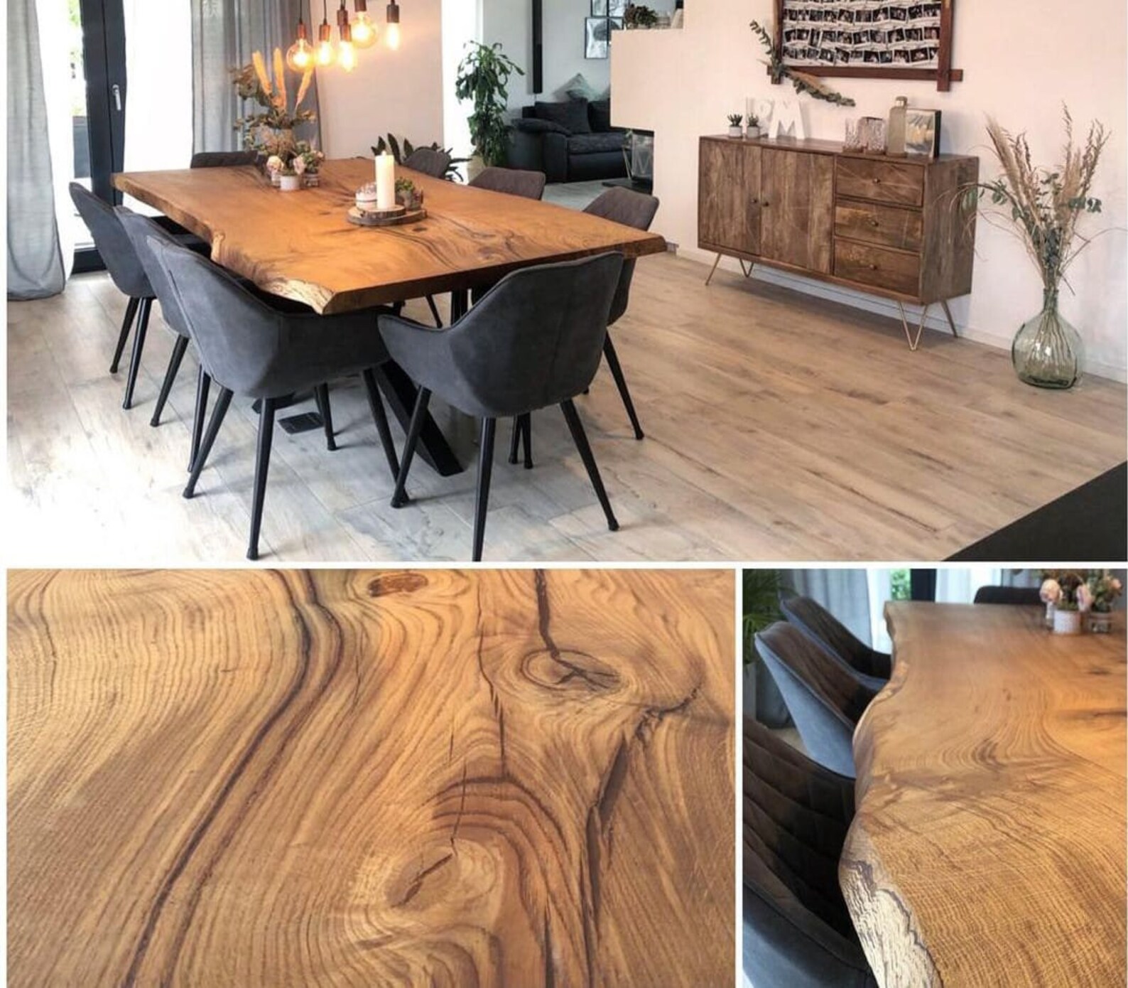 Handmade Wooden Dining Table Dine Table Kitchen Walnut Etsy