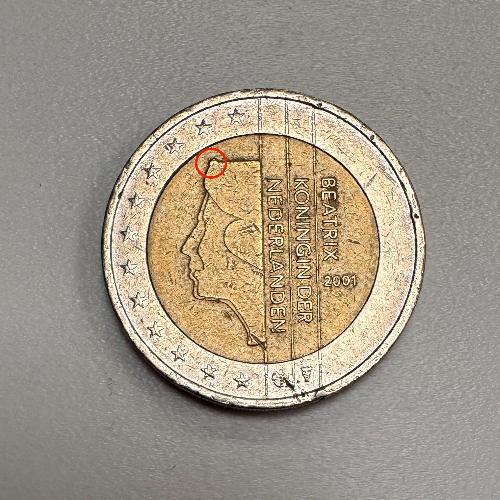 2 Euro Coin Netherlands 2001 With Mint Error - Etsy