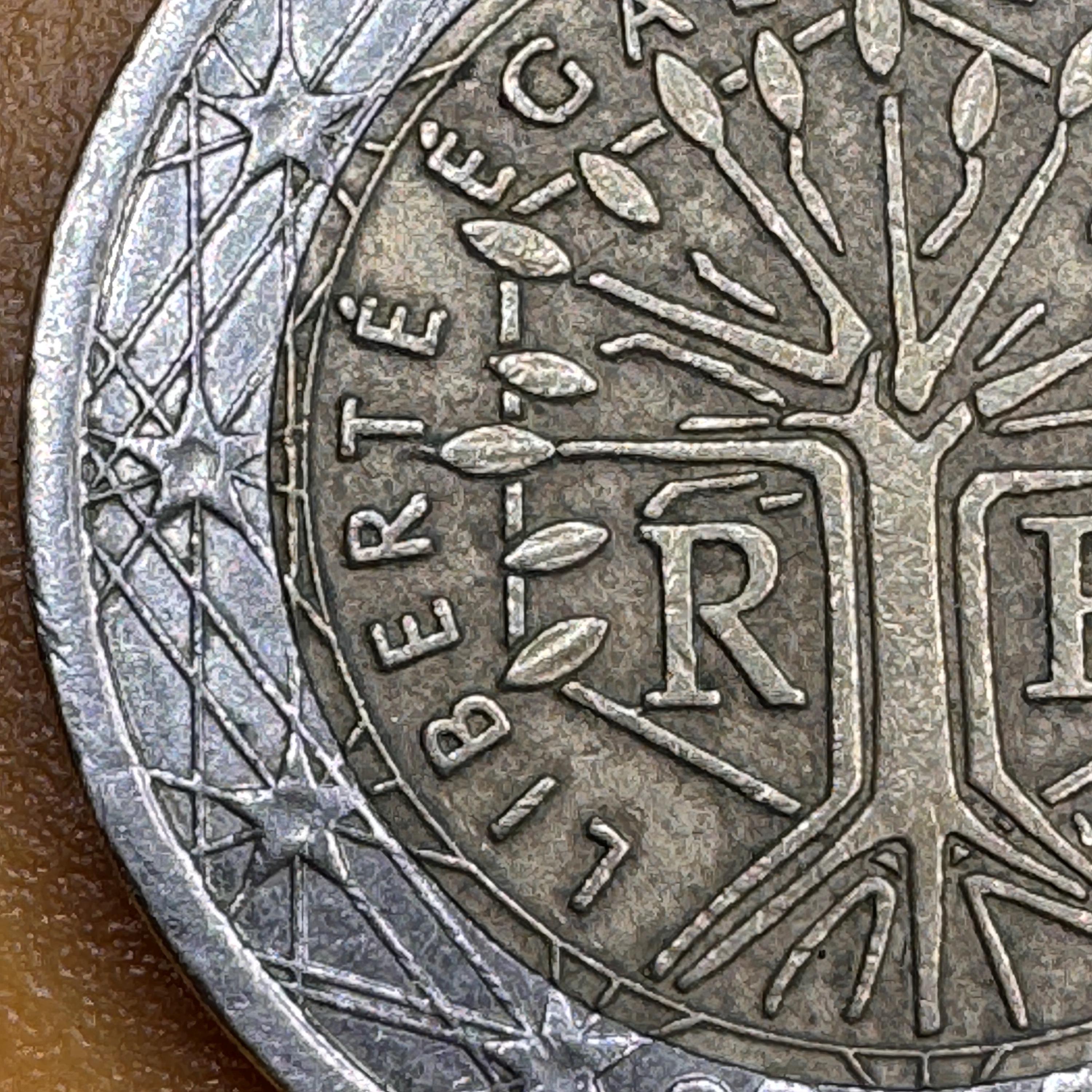 2ユーロ硬貨、2000年、フランス、造幣局の誤りあり - Etsy 日本