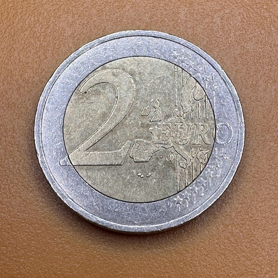 2 ユーロ硬貨、2001 年、フランス、ユニーク ミント エラー #2 あり