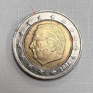 2 euro coin, Belgium, 2006. With Mint Errors #1