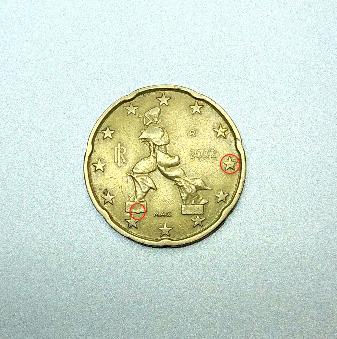 20ユーロセント硬貨、2002年、イタリア - Etsy 日本