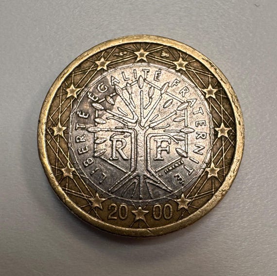 2000年フランス製1ユーロ硬貨（造幣局の誤りあり） - Etsy 日本