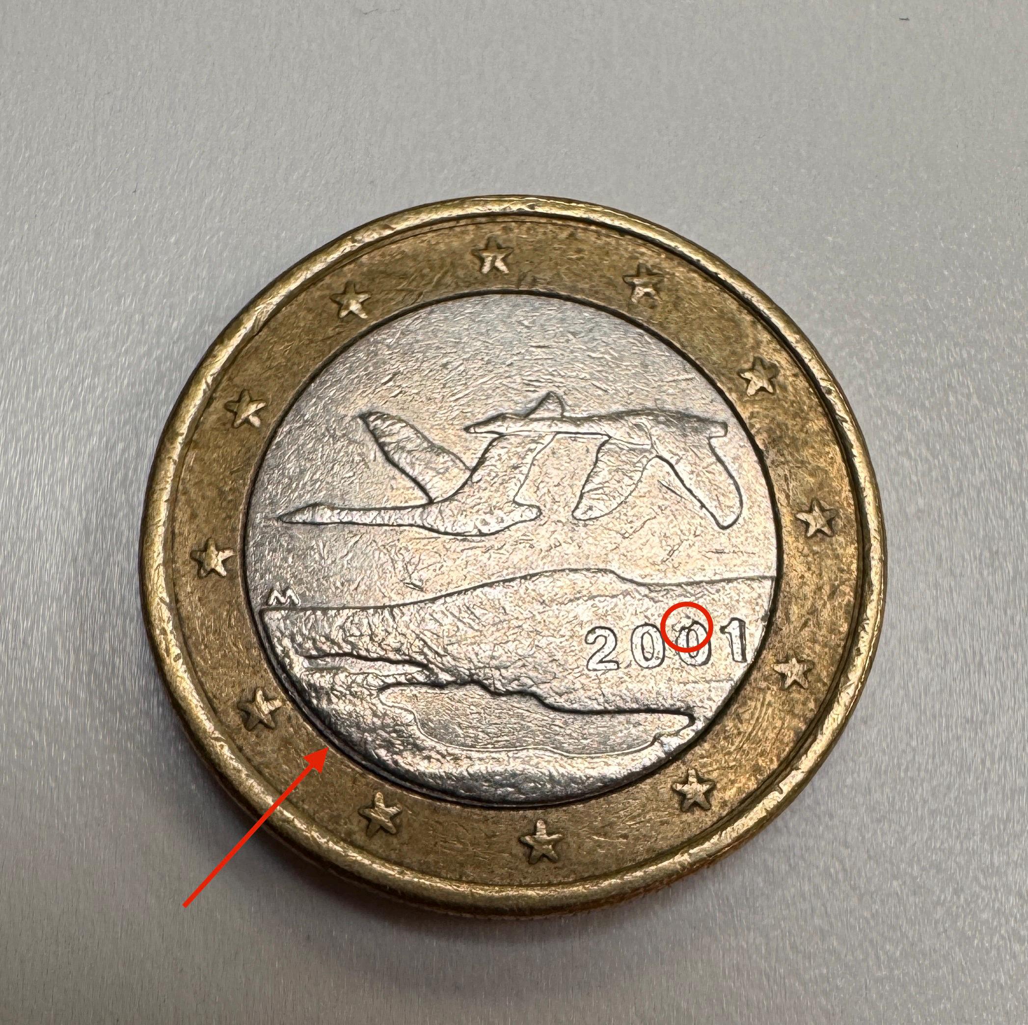 希少硬貨[フィンランド] 1centユーロ硬貨x50枚の筒1本 フィンランド 2001年 1ユーロ硬貨（造幣局エラー #1） - Etsy 日本