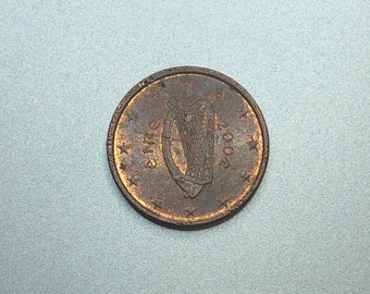 1 euro cent Münze Irland 2002 mit dezentem Münzfehler, #33