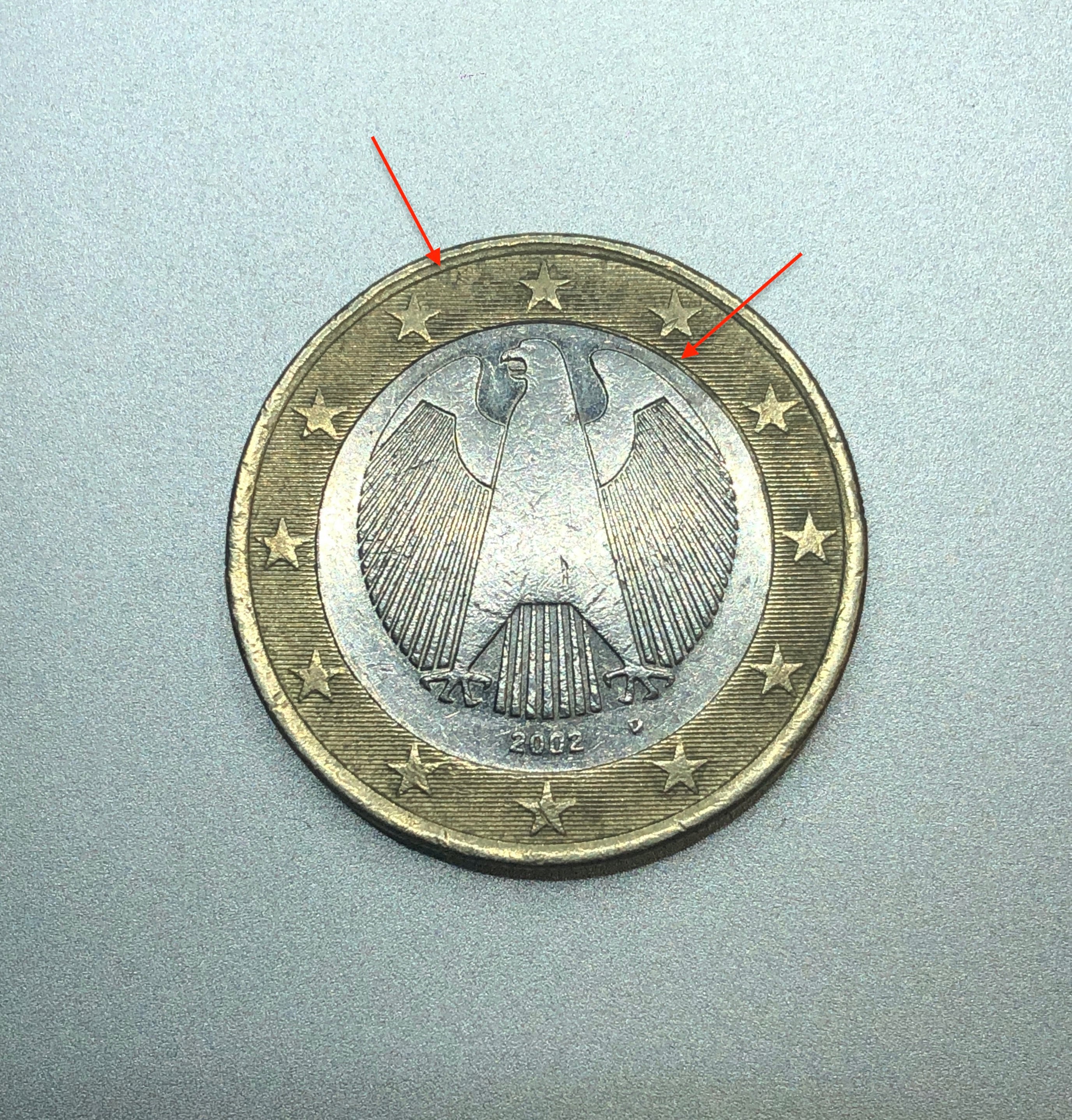 1 Euro Coin Germany 2002 D With Mint Error Defect 39 Etsy