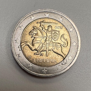 2 euro coin Lithuania 2017 with mint error #2