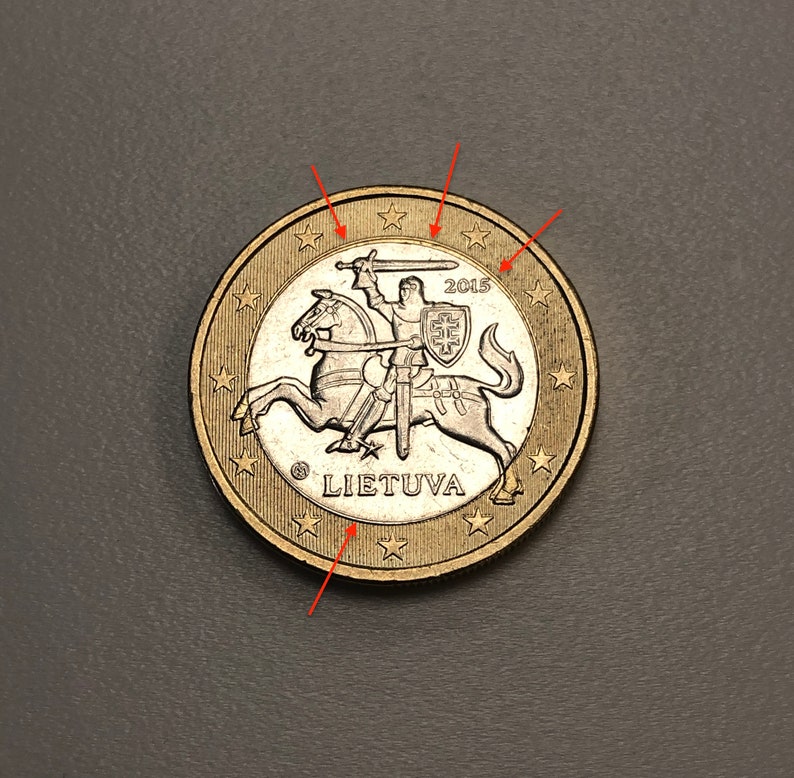 1 Euro Münze 2015 Litauen Lietuva Fehldruck2 Bild 1