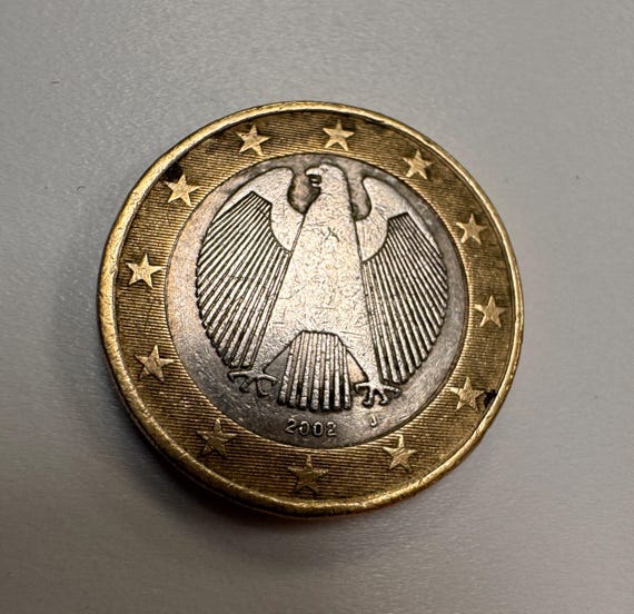 1ユーロ硬貨 ドイツ 2002 J （造幣局の誤りあり） - Etsy 日本
