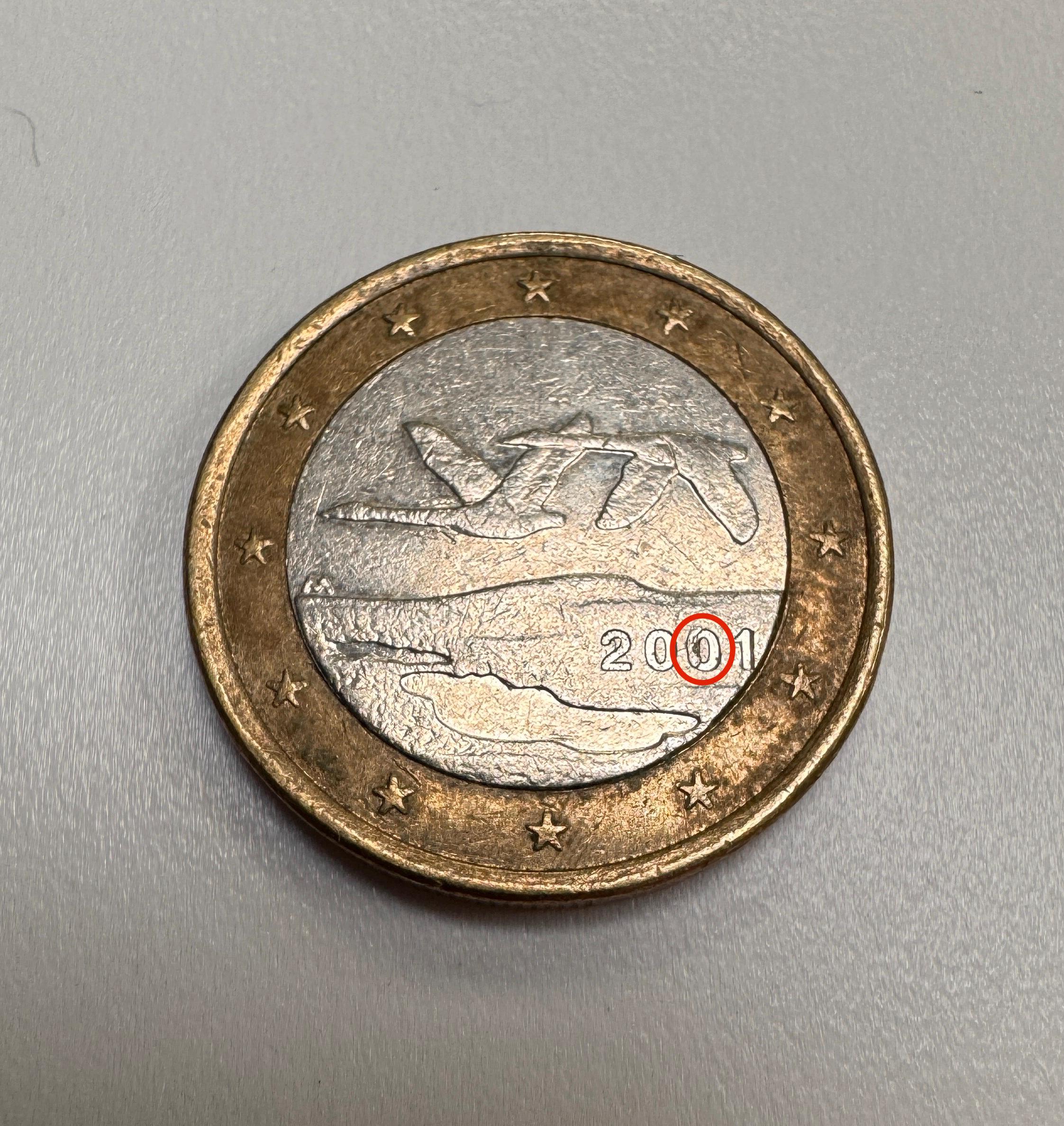 希少硬貨[フィンランド] 1centユーロ硬貨x50枚の筒1本 フィンランド 2001年 1ユーロ硬貨（造幣局エラー #2） - Etsy 日本