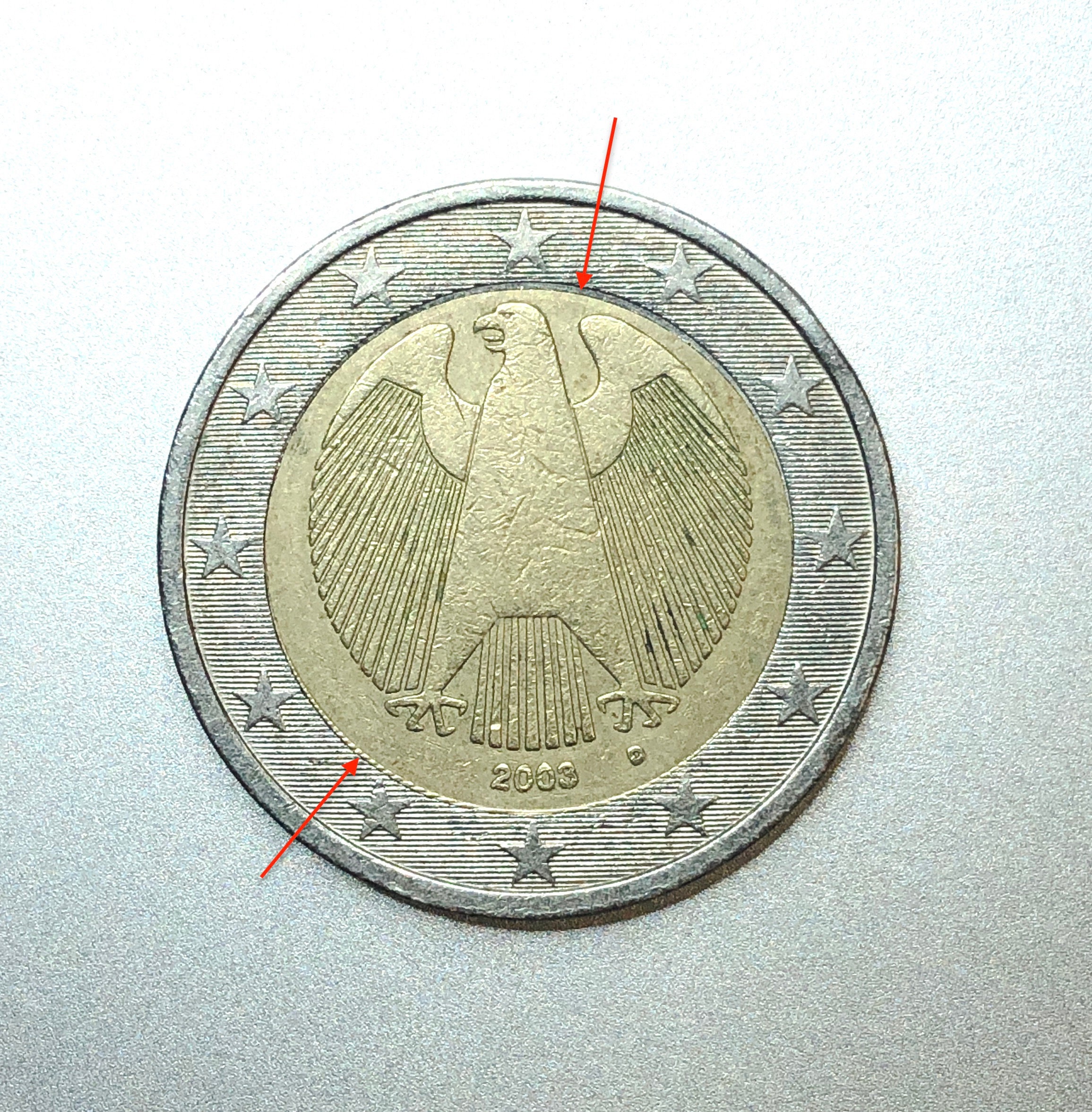 1 Euro 2002 A Deutschland seltene Münze mit postfrischen Fehlern  Deutschland Adler -  Schweiz