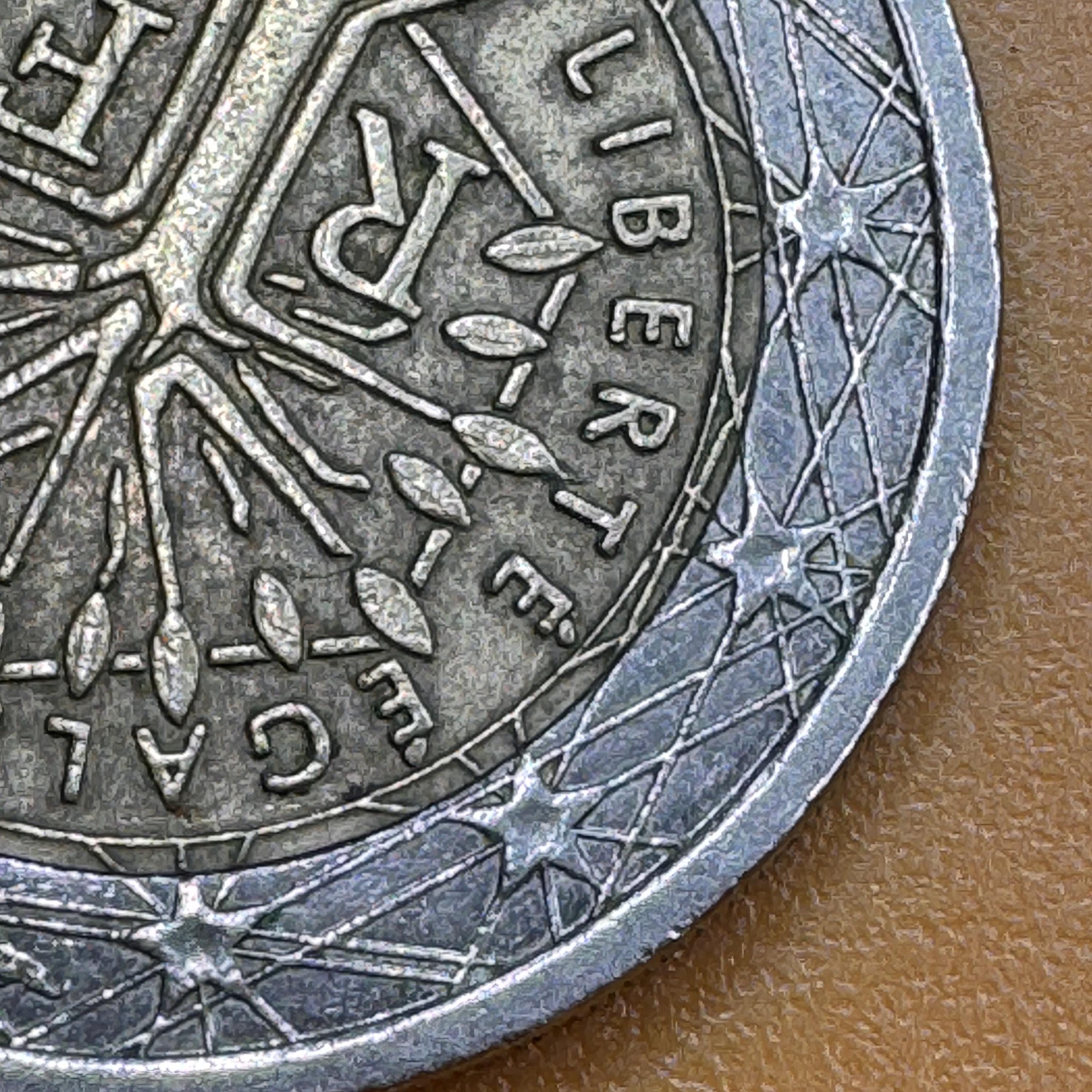 2ユーロ硬貨、2000年、フランス、造幣局の誤りあり - Etsy 日本