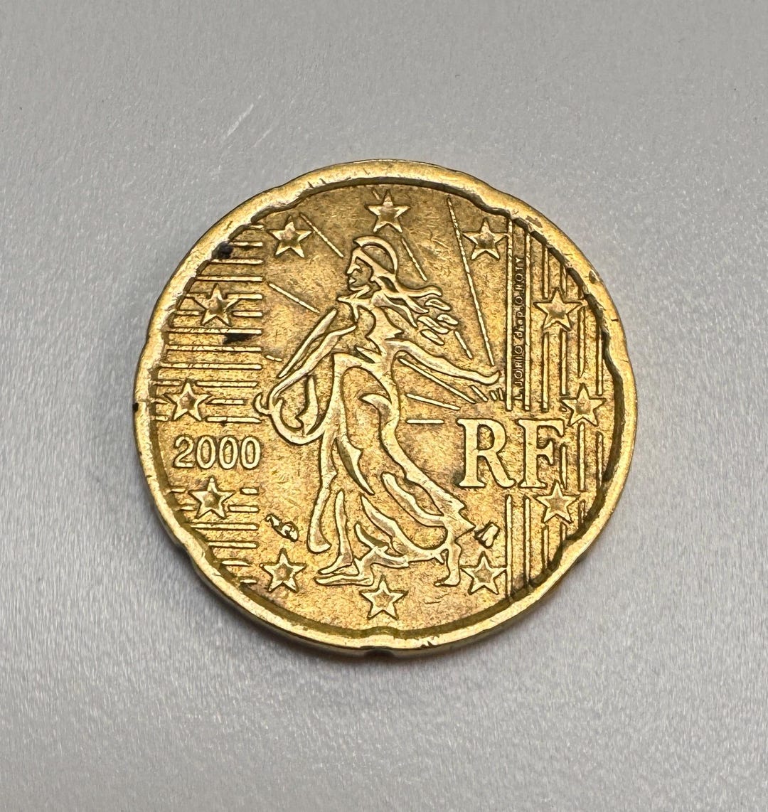 20ユーロセント硬貨 フランス 2000年 造幣局発行エラー - Etsy 日本
