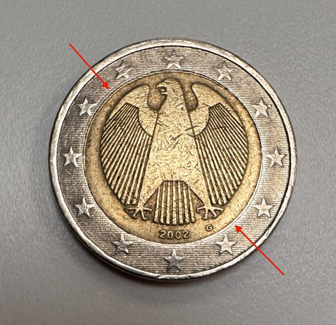 2ユーロ硬貨 ドイツ 2002 G ミントエラーあり - Etsy 日本