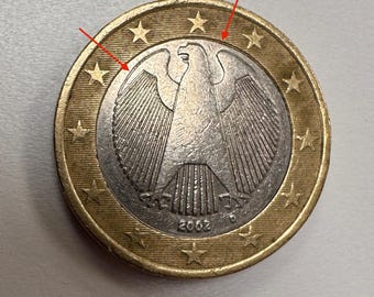 1ユーロ硬貨 ドイツ 2002 D （ミントエラーあり） - Etsy 日本