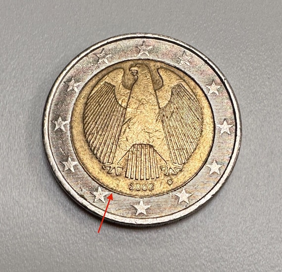 2ユーロ硬貨 ドイツ 2002 D （ミントエラーあり） - Etsy 日本