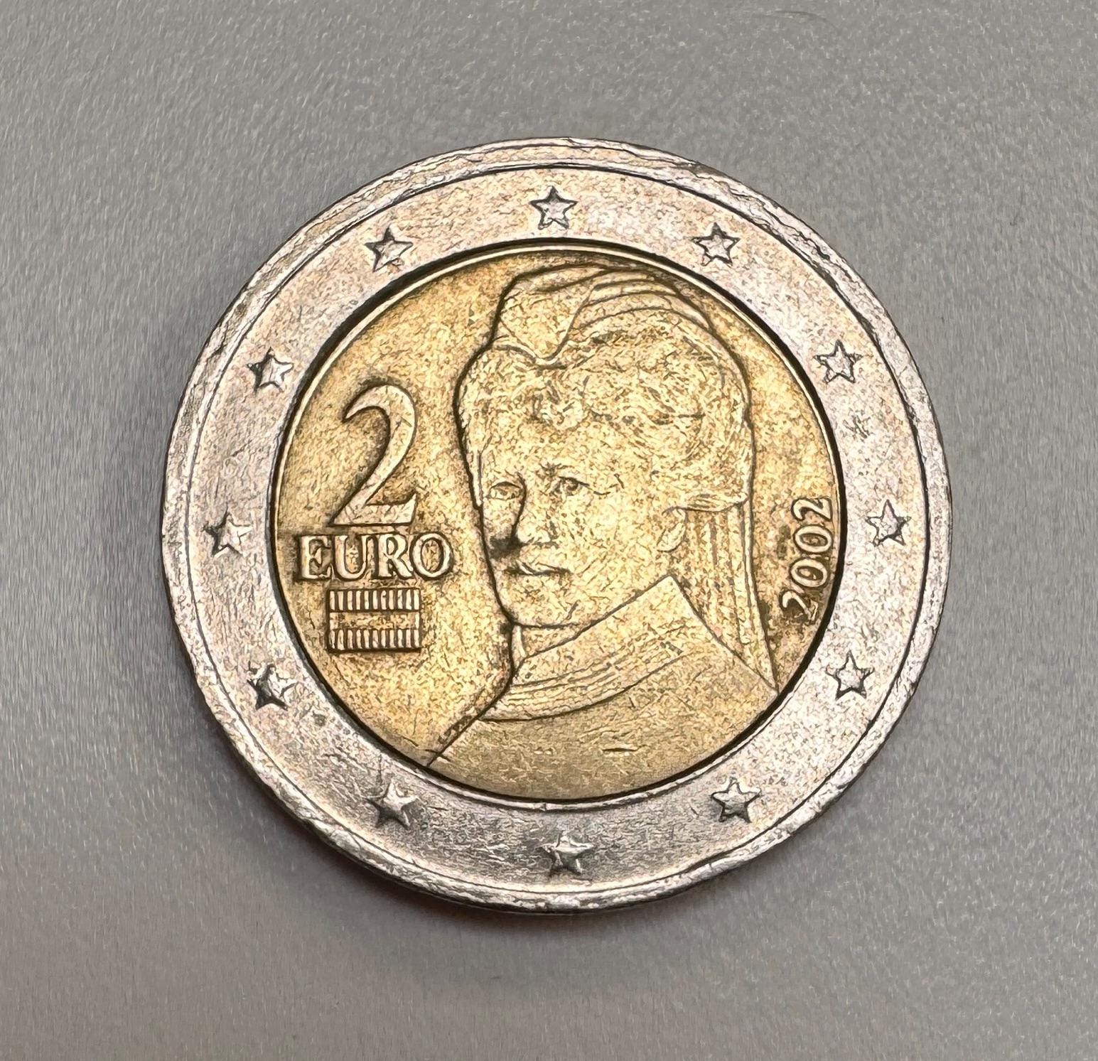 2ユーロ硬貨オーストリア2002年、造幣局の誤りあり - Etsy 日本