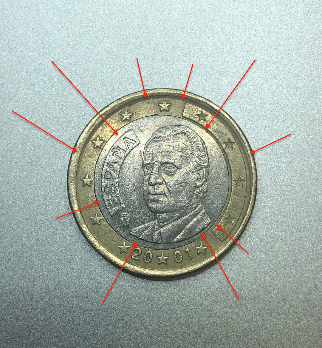 Pièce de 1 euro Espagne 2001 erreur d