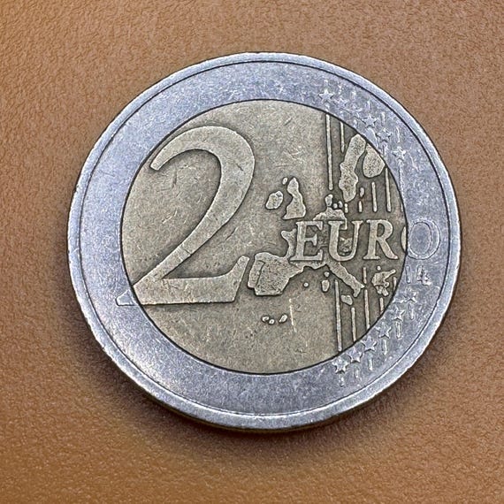 2ユーロ硬貨、2000年、フランス、造幣局の誤りあり - Etsy 日本